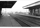 Looking towards Nuneaton along the down platform a few days prior to the closure of the station in January 1965