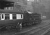 North British Paxman Diesel Electric 'Bo-Bo' No 10800 is seen departing from Platform 1 probably on a New Street to Norwich passenger service