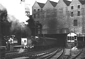 Ex-LMS 2P 0-4-4T No 41902 is seen emerging from Worcester Road tunnel alongside Signal Box 1 at the head of a local train