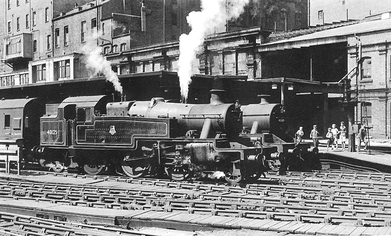 Ex-LMS 4-6-0 Jubilee class No 45651 'Shovell' is seen arriving at Platform 10 on the South bound Devonian express service