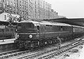 Ex-SR Diesel No 10202, the second locomotive of this experimental class, is seen standing at Platform 5 on a down express