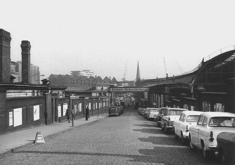 Looking down the slope of the Western entrance of Queens Drive with the covered central driveway now removed following bomb damage sustained in the Second World War