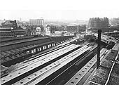 An elevated view from the centre of the Queens Hotel looking towards the West end of the former LNWR portion of the station