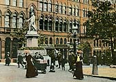 View of the statue of Thomas Attwood, one of Birmingham's first two MPs, erected in June 1859 at the top of Stephenson Place