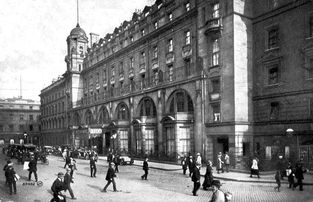 A photograph showing the Queens Hotel shortly before the LNWR was amalgamated into the LMS