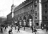 A photograph showing the Queens Hotel shortly before the LNWR was amalgamated into the LMS in 1923