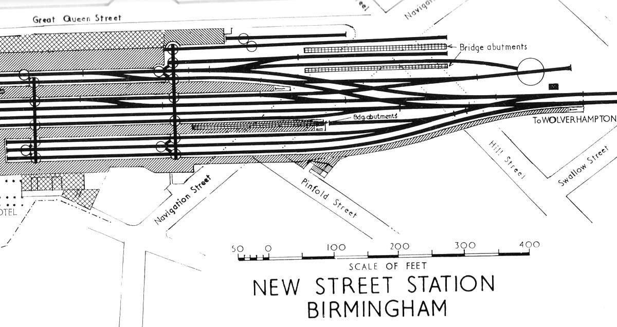 Close up showing the western end of the 1854 station with the locomotive turntable seen on the right