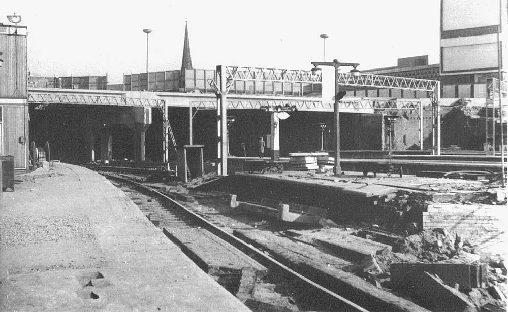 Looking from Platform 1 towards Worcester Street with demolition being undertaken on Platform 2 and elsewhere