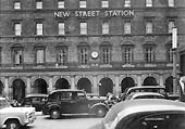 The entrance to New Street station with the taxi rank located outside of the Queens Hotel