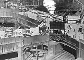 Close up showing Hill Street and Navigation Street junction and in the foreground tracks to the LNWR and the Midland sections of the station