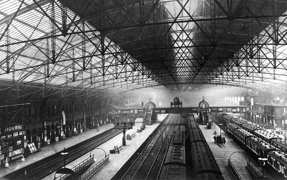 Looking East towards London and the rebuilt passenger footbridge with platform 3 on the right and the now widened platform 1 on the left