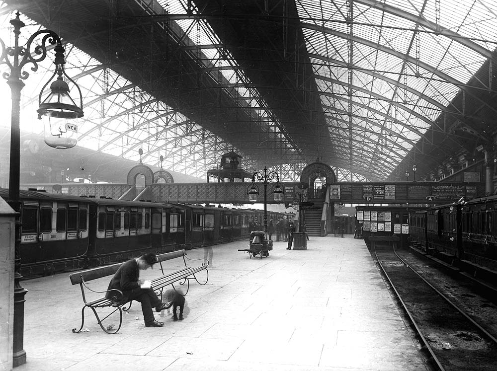 Looking West along the now widened Platform 1 with the South Staffordshire bay on the right and the through line on the left