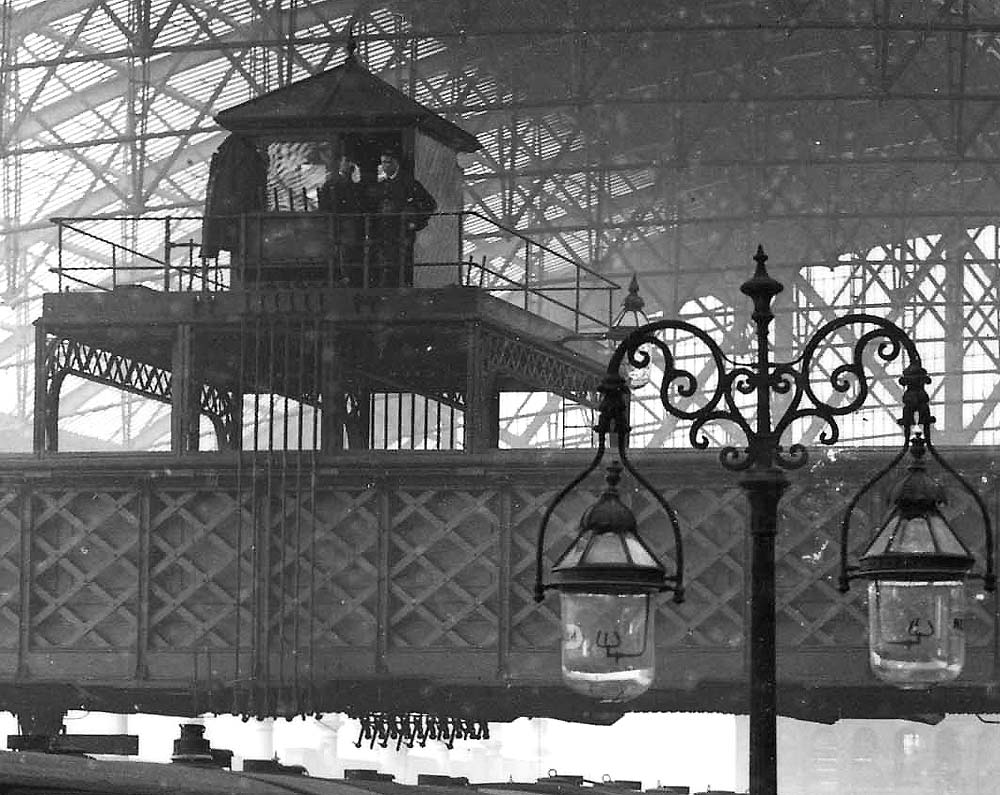 Close up of New Street No 3 signal cabin which had two lever frames, one on the West side for up trains and one on the East side for down trains