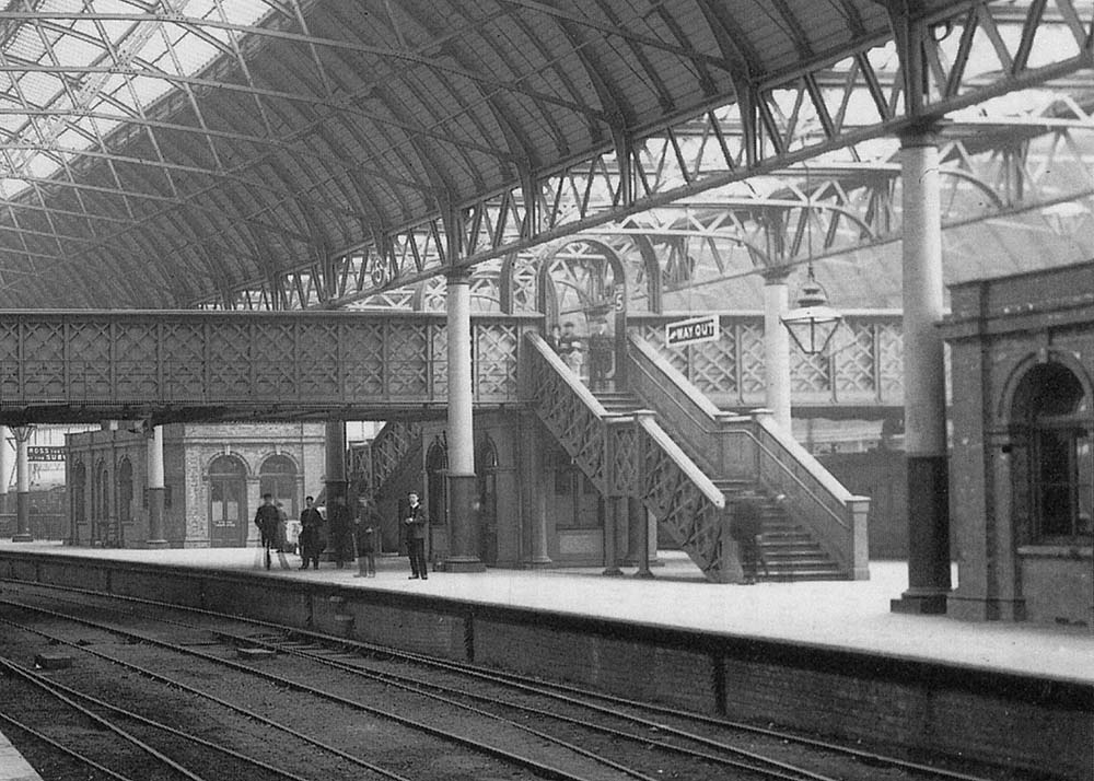 Close up showing the up face of Platform 5 which handled Midland Railway trains to Derby and Leicester