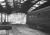 Looking from the buffer stops of Fish Sidings towards the West end of New Street station on 2nd April 1964