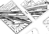 Close up of the 1950 layout showing the West end of the station trackwork and No 5 Signal Box and the adjacent turntable