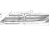 Close up of the 1950 plan showing the revised platform layout which was adopted before the station opened in 1854