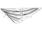 Close up of the 1950 plan showing the Midland Railway's station offices and platform layout complete with its notorious fish sidings