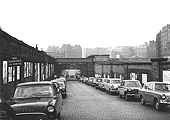 Looking from the East side of Queens Drive towards the central section of the station approach with the Midland portion on the left and the LNWR portion on the right