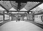 View of the passenger footbridge as it crosses over Queens Drive looking towards Platforms 7 to 11 in the Midland section of New Street station