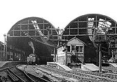 Looking from the parcel sidings located at the East end of the 'Midland' section of the station towards New Street No 2 Signal Box seen on the right