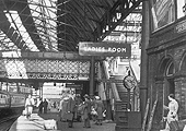 View looking West along Platform 7 with Queens Drive being to the right and New Street No 4 Signal Box standing at the end of the opposite platform