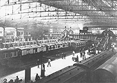 View taken from the Queens Hotel from above the South Staffordshire bay showing the entrance to the LNWR's parcel offices on Platform 3 to the left of the footbridge