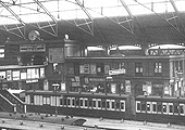 Close up showing the enlarged station building on Platform 3 which was expanded to include an additional booking office on the ground floor