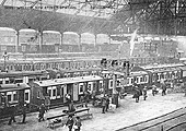 View from the Queens Hotel looking across to the West end of Platform 3 showing the signals controlling access to the tunnel to Wolverhampton