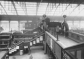 View of the passenger footbridge in the original portion of New Street with building work is still evident on Platform 3 next to Queens Drive