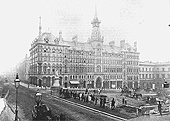 A view of Stephenson Place looking from from New Street with the Queen's Hotel seen to the right of the impressive Exchange Building