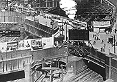 Close up showing Hill Street and Navigation Street junction and in the foreground tracks to the LNWR and the Midland sections of the station