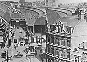 Close up view showing the gated entrance at the top of Queens Drive and its junction with Hill Street which was opposite to John Bright Street