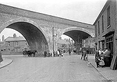 An early 20th century view of Coton Arches which carried the Nuneaton to Coventry railway over the junction between the Coventry Road with Ave Road