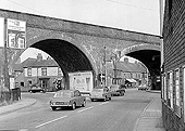 Another view of Coton Arches, taken on 17th September 1966, carrying the Nuneaton to Coventry railway over the road junctions
