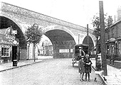 A 1920s view of Coton Arches which carried the Nuneaton to Coventry railway over the junction between the Coventry Road with Ave Road