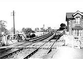 View showing the level crossing, the crossing keepers house, and a single passing loop siding