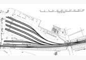 Plan showing the layout of Coundon Road station's 330 wagon capacity Coal Wharf across  eleven sidings plus the coal stacking plots