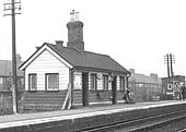 Close up showing the station's down platform building which provided accommodation for a general waiting room and a ladies waiting room