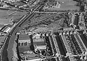 A 1934 aerial view showing the long shunting spur which was adjacent to the Nuneaton branch's running lines