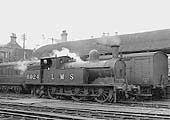 Ex-LNWR 0-6-2T 2P No 6924 is seen standing in the parcels bay after completing shunting duties