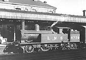 Ex-LNWR 2-4-2T No 6723 is seen with safety valves lifting as it pauses between shunting duties in the parcels bay