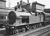 Ex-LNWR 4-6-2T 4P No 6978, coupled to a local passenger service, faces Birmingham but on the up line