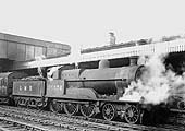 Ex-LNWR 4-6-0 POW class No 25674 'Scott' at the head of a local Rugby to Birmingham passenger service