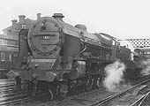 LMS 4-6-0 5XP No 5516 'The Bedfordshire & Hertfordshire Regiment' coupled to an  ex-LNWR tank locomotive