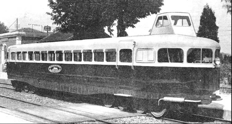 An exterior view of a Michelin 56-seater Rail-car passing itself off as a Coventry Rail Car