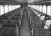 An interior view of what is thought to be the passenger cabin in a Michelin Type 22 Railcar