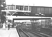 Looking towards Rugby along the up platform during the construction of the new station and Stoney Road bridge