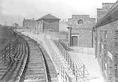 View of the cattle dock installed with the opening of the new Abattoir with Coventry No 4 Signal box in the distance