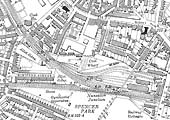 Ordnance Survey map revised in 1938 but published circa 1947 showing Coventry Goods Yard & Albany Road